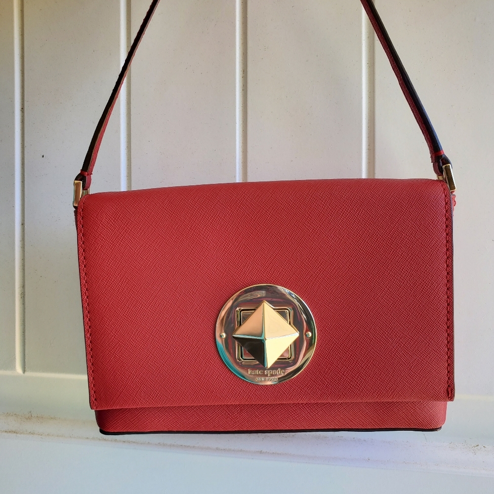 EUC Kate Spade Red Crossbody Saffiano Leather